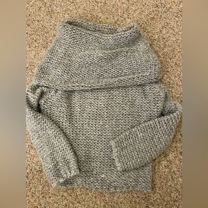 Gray Cowl Neck Sweater